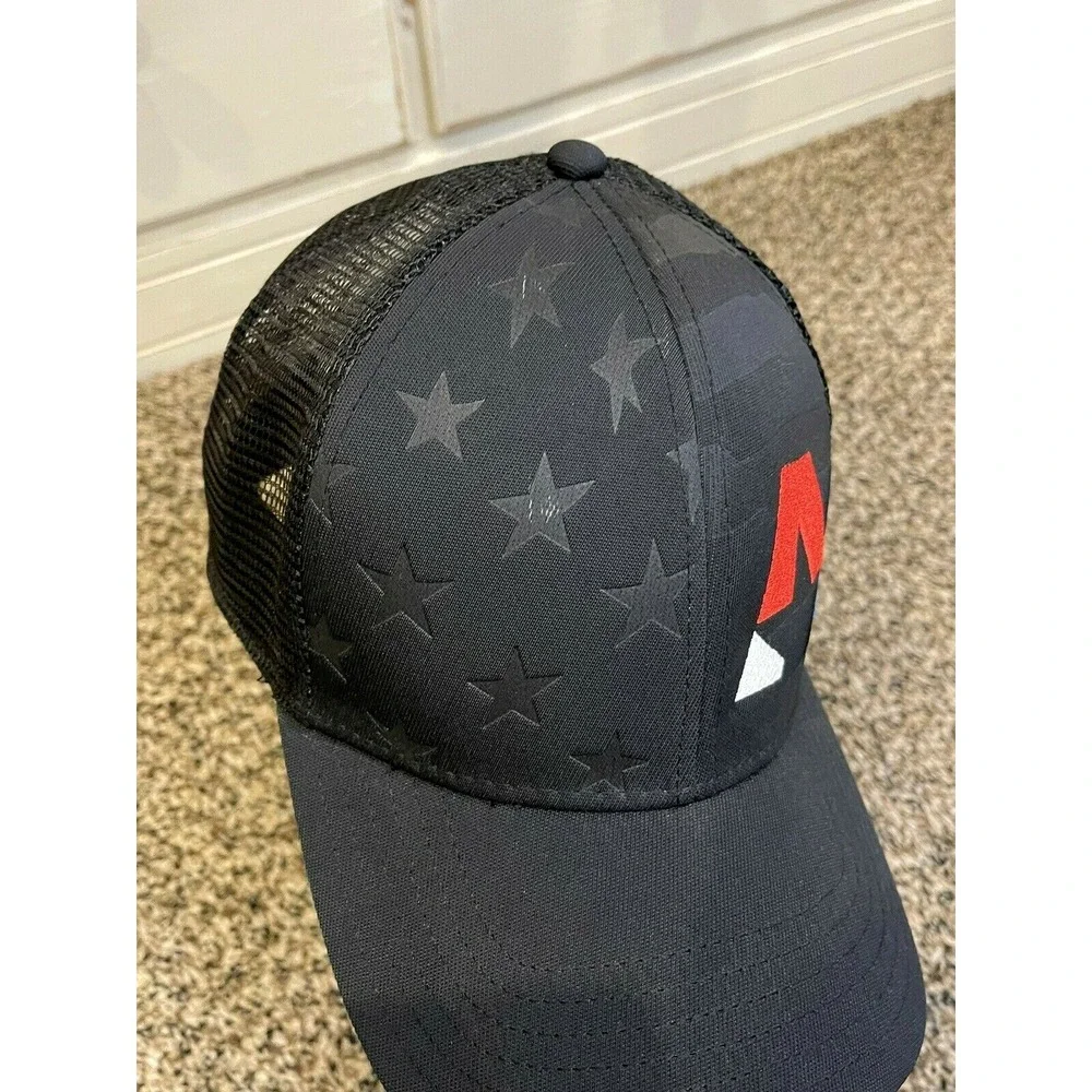 Snapback Adjustable USA Mesh Baseball Black Hat Unisex 1 Size Pre-Owned